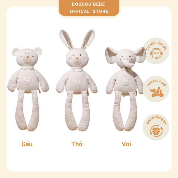 Thú bông cao cấp từ cotton, sợi bông organic